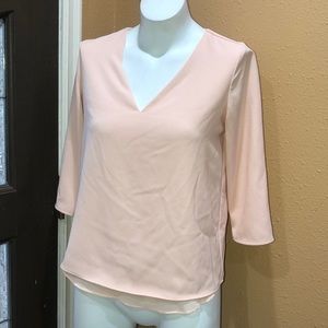 C&E light pink 3/4 sleeve blouse
